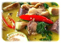 thai food : green curry chicken