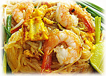 Thai Recipes :  Stir-fried Rice Noodle with Prawns 