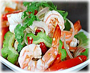 Thai Recipes : Thai Bitter Gourd Salad with Prawns