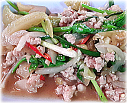  Thai Food Recipe |  Thai Stir Fried Pickled Lettuces with Minced Pork