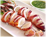 Grilled Squid with Seafood Dipping Sauce