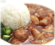 Thai Recipes : Rice with Chicken in Brown Sauce