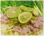 Thai Recipes :  Boiled Pork with Lime, Garlic and Chili Sauce