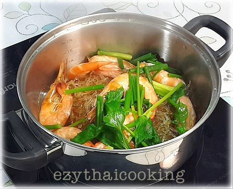  Thai Food Recipe | Baked Prawns and Mung Bean Noodle