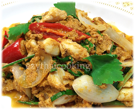  Thai Food Recipe |  Stir-Fried Crab Meat with Curry Powder