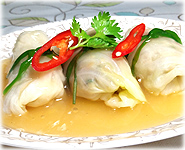  สูตรอาหารไทย : กะหล่ำปลีน้ำแดงยัดไส้