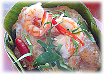 Thai Recipes : Thai Steamed Curreid with Prawn
