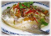 Thai Recipes : Steamed Fish with Pickled Plum