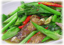  สูตรอาหารไทย : คะน้าปลาเค็ม