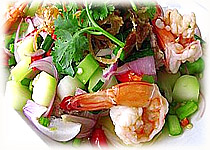 Thai Recipes : Thai Chinese Kale with Prawn Salad