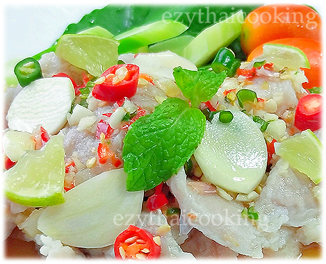  Thai Food Recipe | Boiled Pork with Lime, Garlic and Chili Sauce