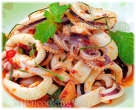  Thai Food Recipe |  Thai Squid Spicy Salad