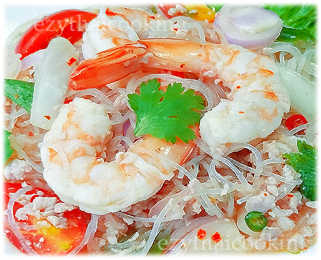  Thai Food Recipe | Thai Vermicelli Salad with Prawns