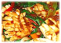 Thai Recipes : Stir-Fried Squid with Roasted Chili Paste